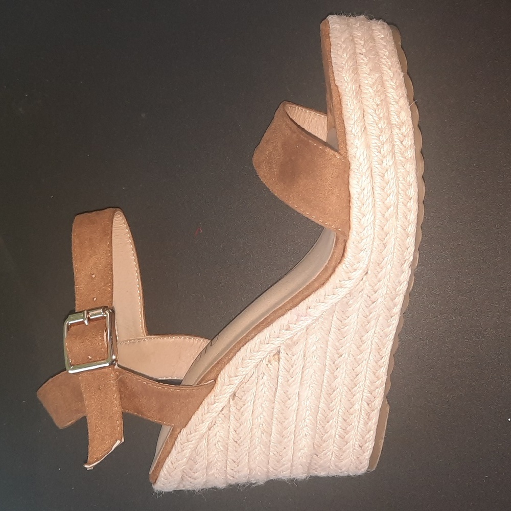Brown espadrille wedge sandal size 8.5